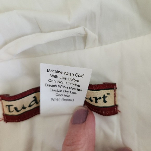 Tudor Court White Lightweight Rain Jacket Windbreaker Snap Front Large - Picture 11 of 11